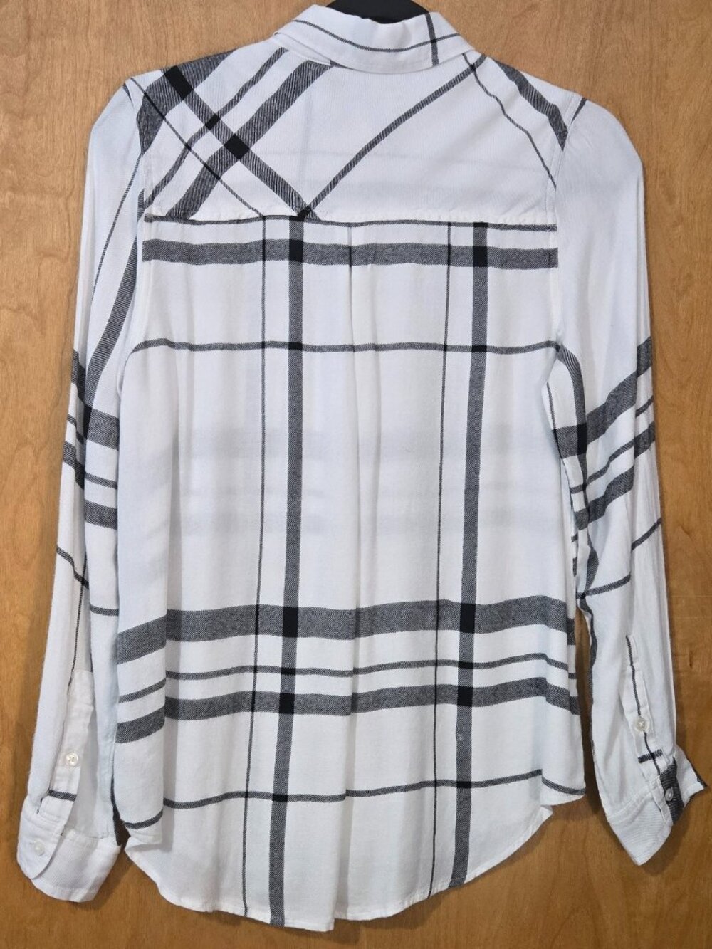 Lucky Brand Womens White Black Plaid Button Down Shirt Modal Blend Small Soft - Picture 2 of 8